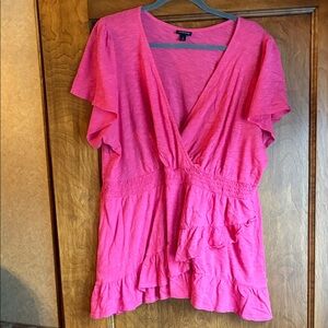 Torrid Pink Women's Faux Wrap Top